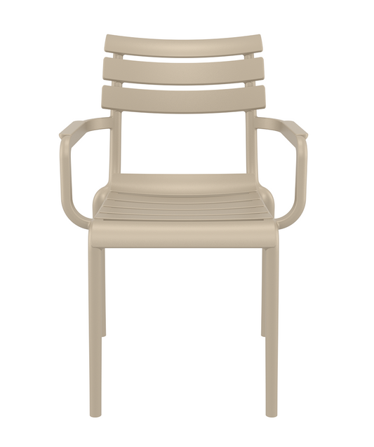 Siesta Paris Chaise de jardin empilable avec accoudoir Taupe (par 2 pièces)