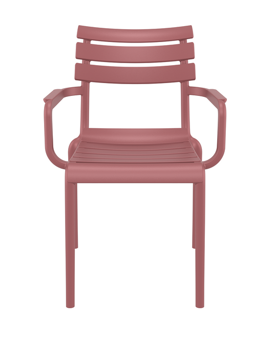 Siesta Paris Chaise de jardin empilable avec accoudoir Marsala (par 2 pièces)