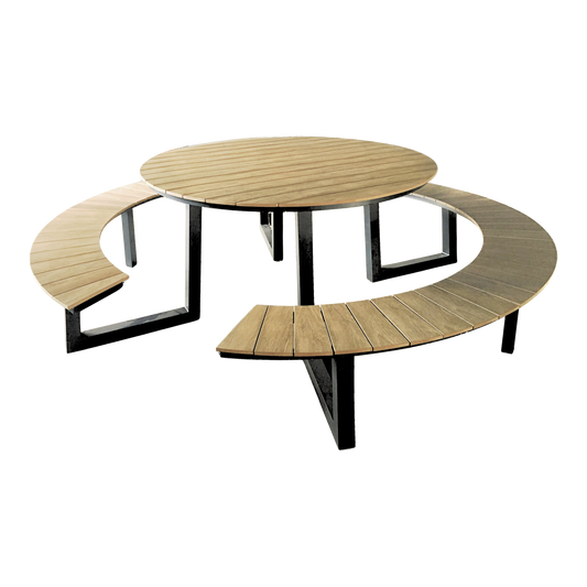 The Outsider Fredo Table de pique-nique ronde 242 cm en polywood