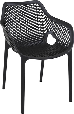 Baratti Carva Chaise de jardin empilable avec accoudoir noir (par 2 pièces) Baratti Carva Chaise de jardin empilable avec accoudoir noir (par 2 pièces)