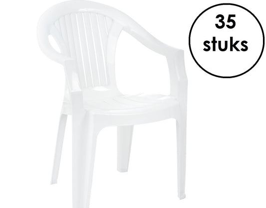 Siesta Lola Chaise de jardin empilable 35 pièces blanc (par 2 pièces)
