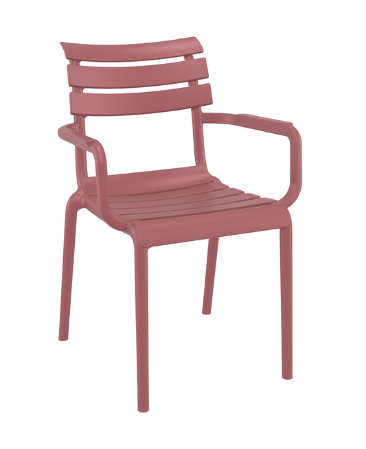 Siesta Paris Chaise de jardin empilable avec accoudoir Marsala (par 2 pièces)