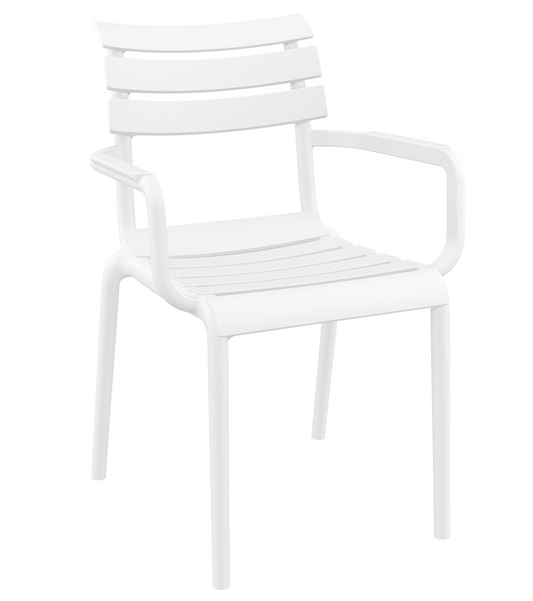 Siesta Paris Chaise de jardin empilable avec accoudoir blanc (par 2 pièces)