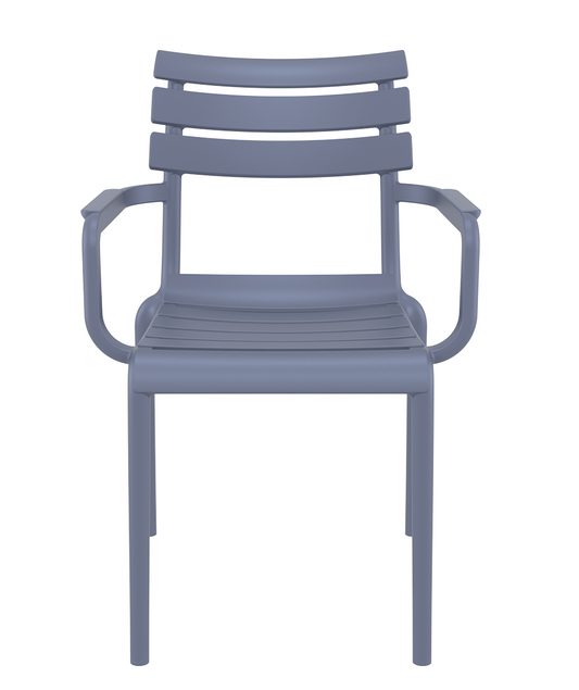 Siesta Paris Chaise de jardin empilable avec accoudoir Gris foncé (par 2 unités)