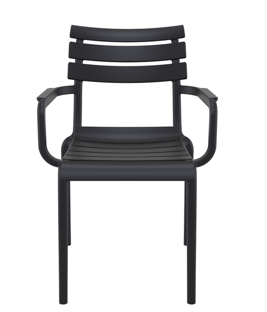 Siesta Paris Chaise de jardin empilable avec accoudoir noir (par 2 pièces)