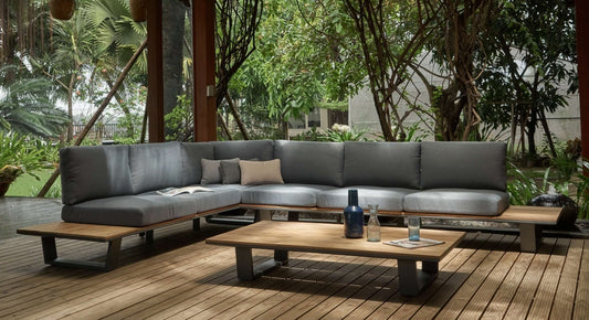 The Outsider Canapé d'angle Lounge Set Jennifer Acacia Wood & Aluminium