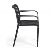 The Outsider Chaise de jardin empilable Archie Noir