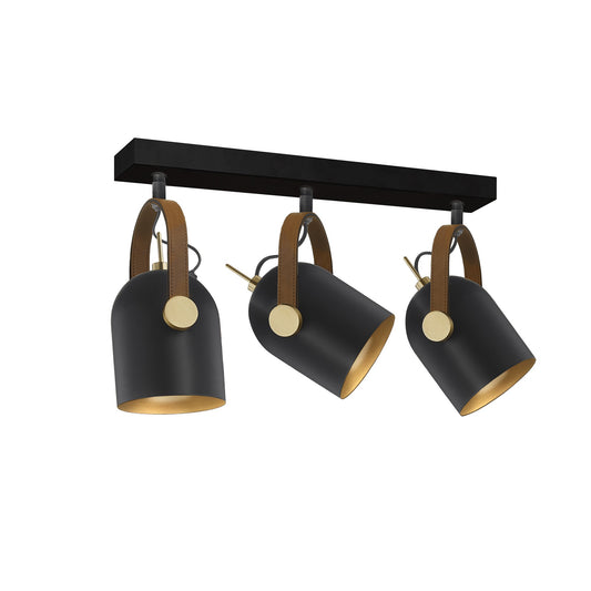 PLAFONNIER 3L ADAME NOIR/OR