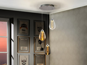 LAMPE TACCIA 3L CHROME/COULEUR LAMPE TACCIA 3L CHROME/COULEUR