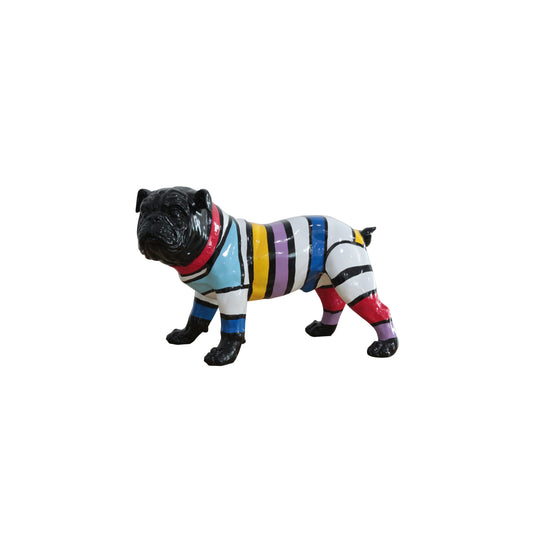 FIGURE PET BULLDOG DÉCO RAIES