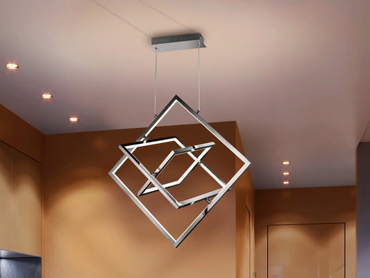 LAMPE 3L CUADROS CHROME