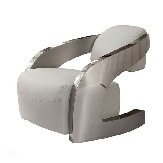 FAUTEUIL AMANDA ACIER BLANC