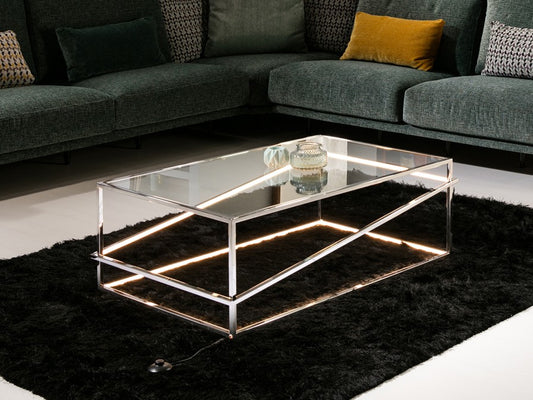 TABLE BASSE MOONLIGHT INOX LED