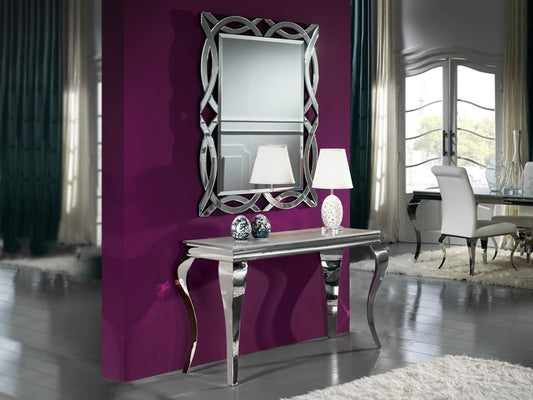 CONSOLE BAROQUE ACIER BLANCHE