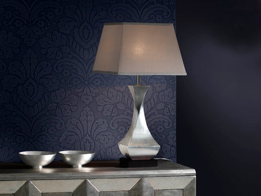 LAMPE TABLE DÉCO ARGENT/NOIR