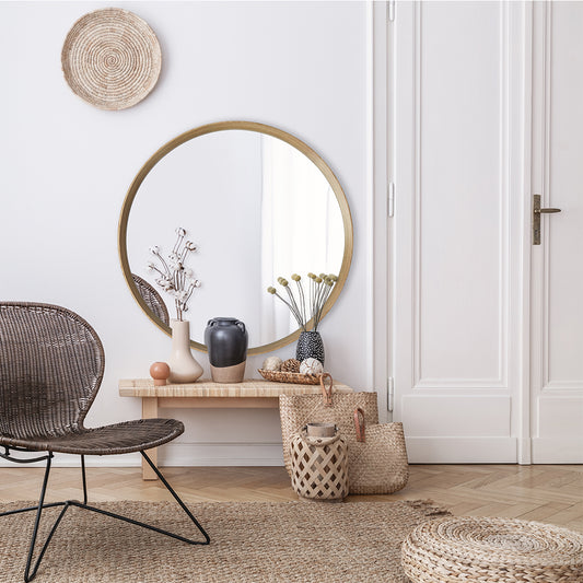 Miroir SOLID CIRCLE Modern Rond Bois 90x90 cm