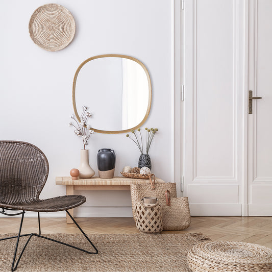 Miroir SOLID SQUARE Modern Rond Bois 65 x 65 cm