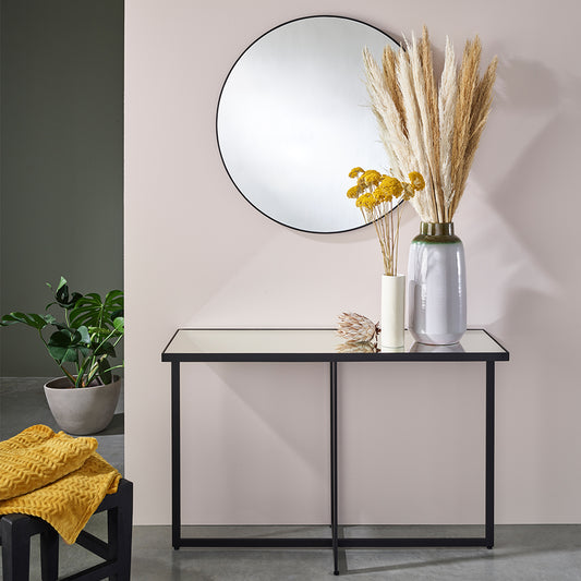 Miroir encadré Hoop Black M Ronde Noir 0 X 0