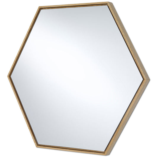 Miroir encadré Lina Oak Hex Modèle irrégulier Chêne natur 52 X 60 cm