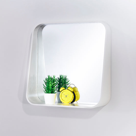 Miroir encadré Rack White Carré Blanc 52 X 52 cm