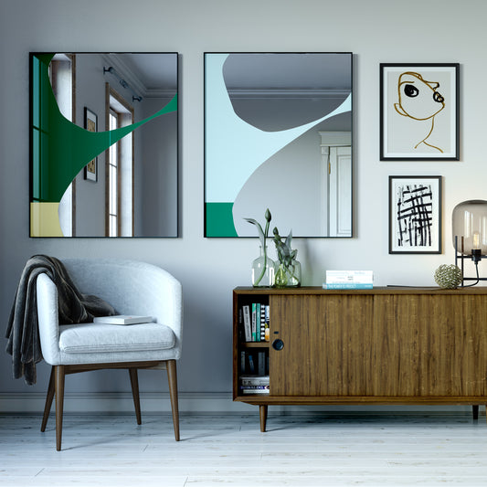 Miroir Mika Blue Rectangle Bleu 81 X 107 cm