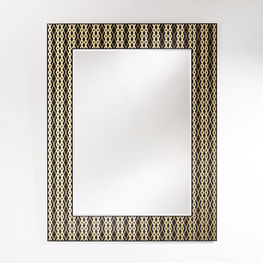 Miroir encadré Zafira Gold Rectangle Noir + or 99 X 127 cm