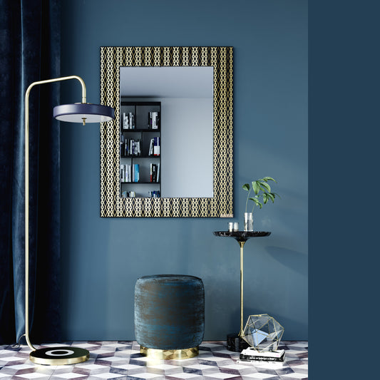 Miroir encadré Zafira Gold Rectangle Noir + or 99 X 127 cm