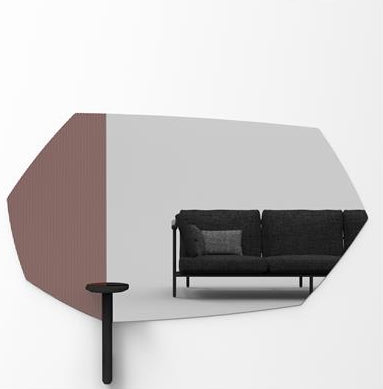 Miroir encadré Faux Table Black Modèle irrégulier Miroir+verre clair 22 X 49 cm