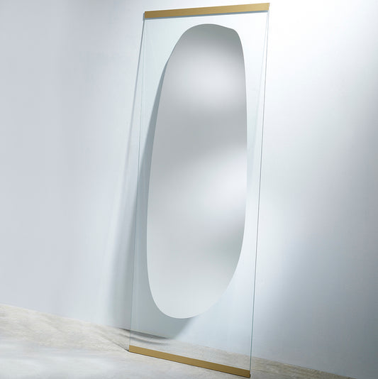 Miroir OBU Modern Ovale Argent/Or 71x178 cm