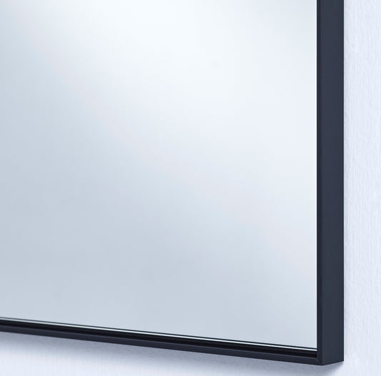 Miroir LUCKA BLACK SMALL RECT Rectangle Noir 91x61 cm