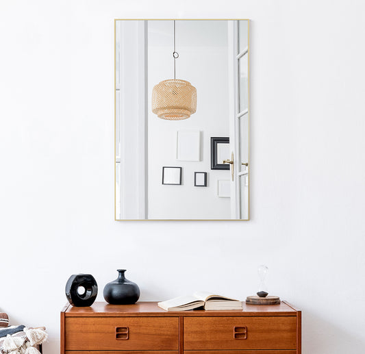 Miroir LUCKA GOLD SMALL RECT Rectangle Gold 91x61 cm