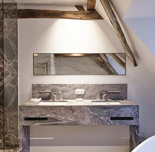 Miroir Travertin Rectangle Noir 174x41 cm