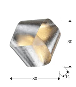 APPLIQUE FEUILLE ARGENT - TRIADA