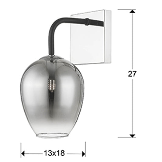 APPLIQUE NOIR ET CHROME - IZAR