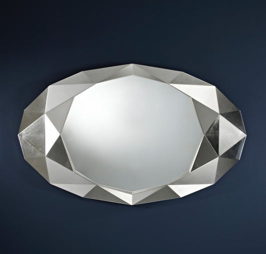 Miroir encadré Precious Silver Ovaal Argent poli 93 X 152 cm