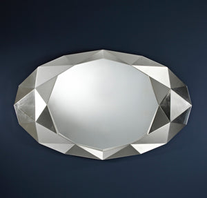 Miroir encadré Precious Silver Ovaal Argent poli 93 X 152 cm Miroir encadré Precious Silver Ovaal Argent poli 93 X 152 cm