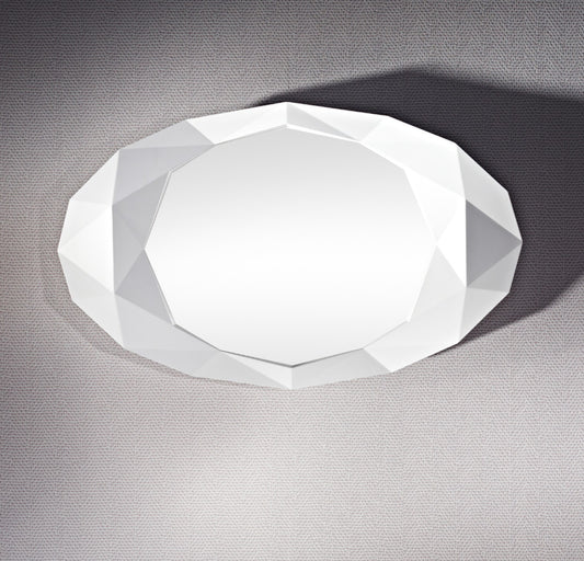 Miroir encadré Precious White Ovaal Blanc 93 X 152 cm