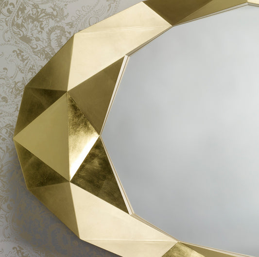 Miroir encadré Precious Gold Ovaal Or poli 93 X 152 cm