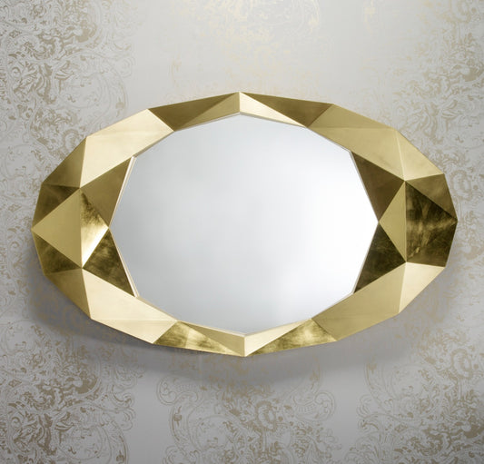 Miroir encadré Precious Gold Ovaal Or poli 93 X 152 cm