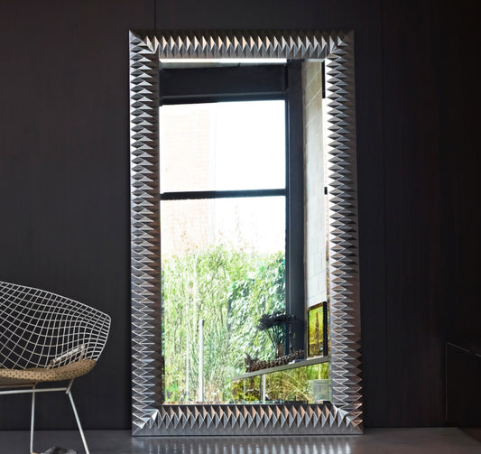 Miroir encadré Nick L Silver Rectangle Couleur argent 189 X 106 cm