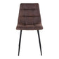 Middelfart Dining Chair - Chaise de salle à manger en microfibre, marron foncé avec pieds noirs - vendu par 2