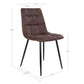 Middelfart Dining Chair - Chaise de salle à manger en microfibre, marron foncé avec pieds noirs - vendu par 2