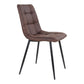 Middelfart Dining Chair - Chaise de salle à manger en microfibre, marron foncé avec pieds noirs - vendu par 2