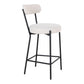 Badalona Counter Chair - Chaise de comptoir, bouclé blanc avec pieds noirs, HN127