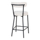 Badalona Counter Chair - Chaise de comptoir, bouclé blanc avec pieds noirs, HN127