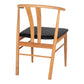 Artenara Dining Chair - Chaise de salle à manger, bois de chêne avec assise en PU, naturel/noir - vendu par 2