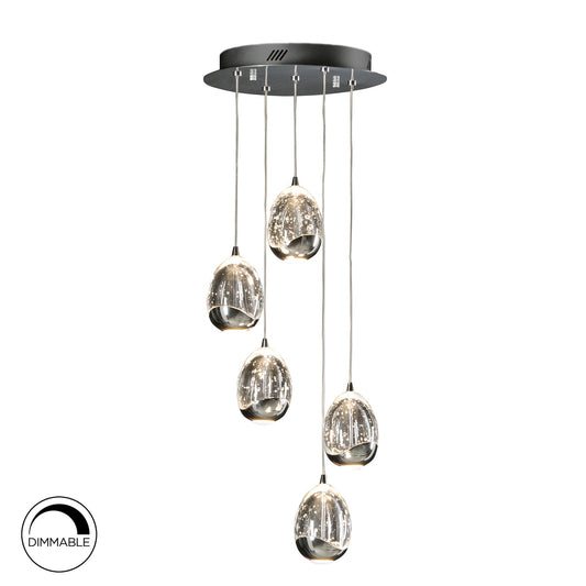 PLAFONNIER   ROCIO   5 LED CHROME