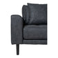 Lido Lounge Sofa - Canapé Lounge, face droite en microfibre gris foncé avec quatre oreillers et pieds en bois noir, HN1