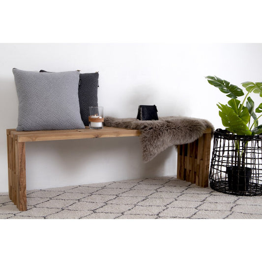 Benidorm Bench - Bench in teak wood, nature, 140x35x48 cm