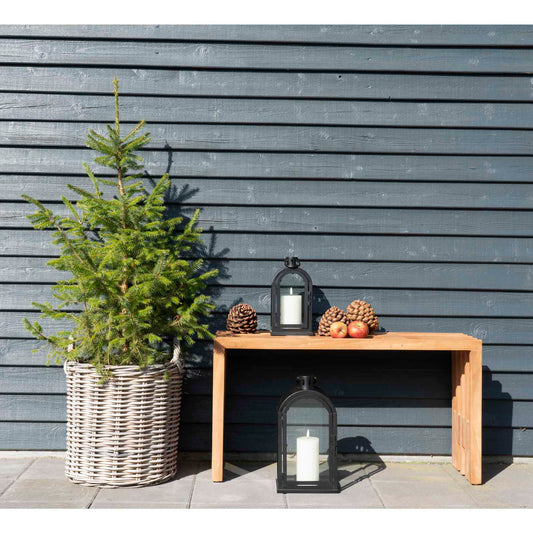 Banc Benidorm - Banc en bois de teck, nature, 9x3x49 cm